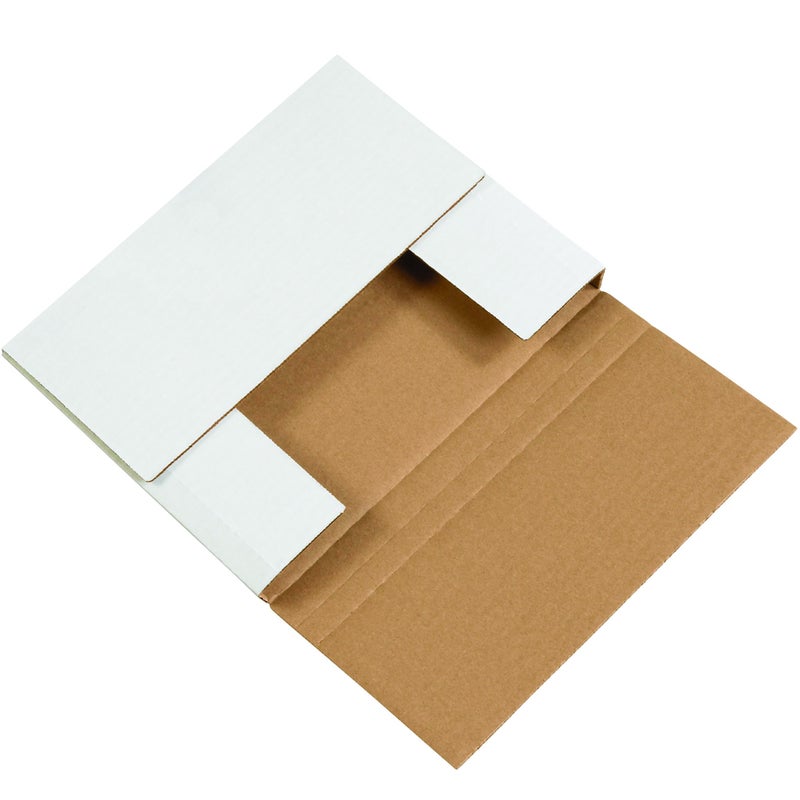 Tape Logic TLM1081 Easy-Fold Mailers, 10 1/4" x 8 1/4" x 1 1/4", White (Pack of 50) - Image 1